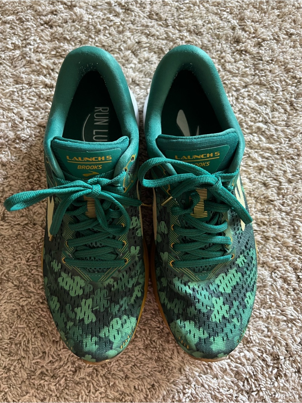 Brooks Launch 5 Women's St.Patricks Day Green Athletic Running Shoes